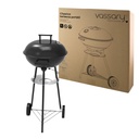Barbacoa portátil Chasico de acero para carbón con tapa Ø435mm 