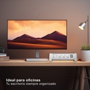 Base múltiple sobremesa 3T + 1 USB A + 1 USB Tipo C + Int (3x1.5mm) 1,4M Blanco