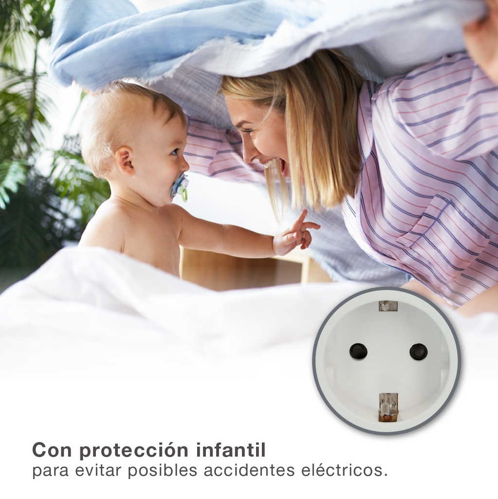 Base múltiple sobremesa 3T + 1 USB A + 1 USB Tipo C + Int (3x1.5mm) 1,4M Blanco