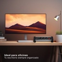 Base múltiple sobremesa 3T + 1 USB A + 1 USB Tipo C + Int (3x1.5mm) 1,4M Negro