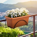 Balconera Terra con plato integrado 400x200mm Marrón