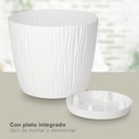 Maceta Oasis con plato integrado Ø170mm Blanco