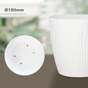 Maceta Oasis con plato integrado Ø190mm Blanco