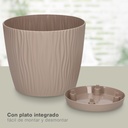 Maceta Oasis con plato integrado Ø240mm Beige