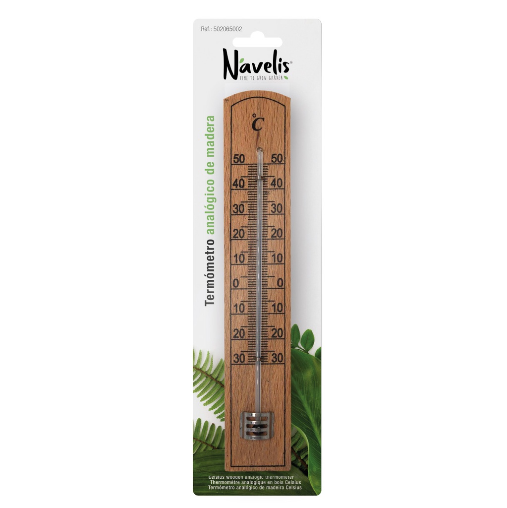 Termometro analogico de madera Celsius
