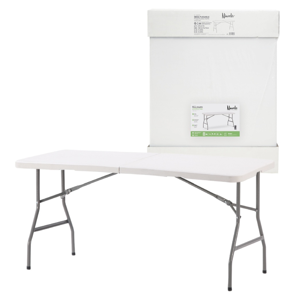 Mesa plegable polietileno 1520x760x745mm