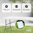 Mesa plegable polietileno 1805x740x740mm
