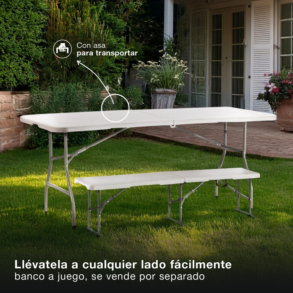 Mesa plegable polietileno 1805x740x740mm