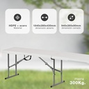 Banco plegable polietileno 1840x280x430mm