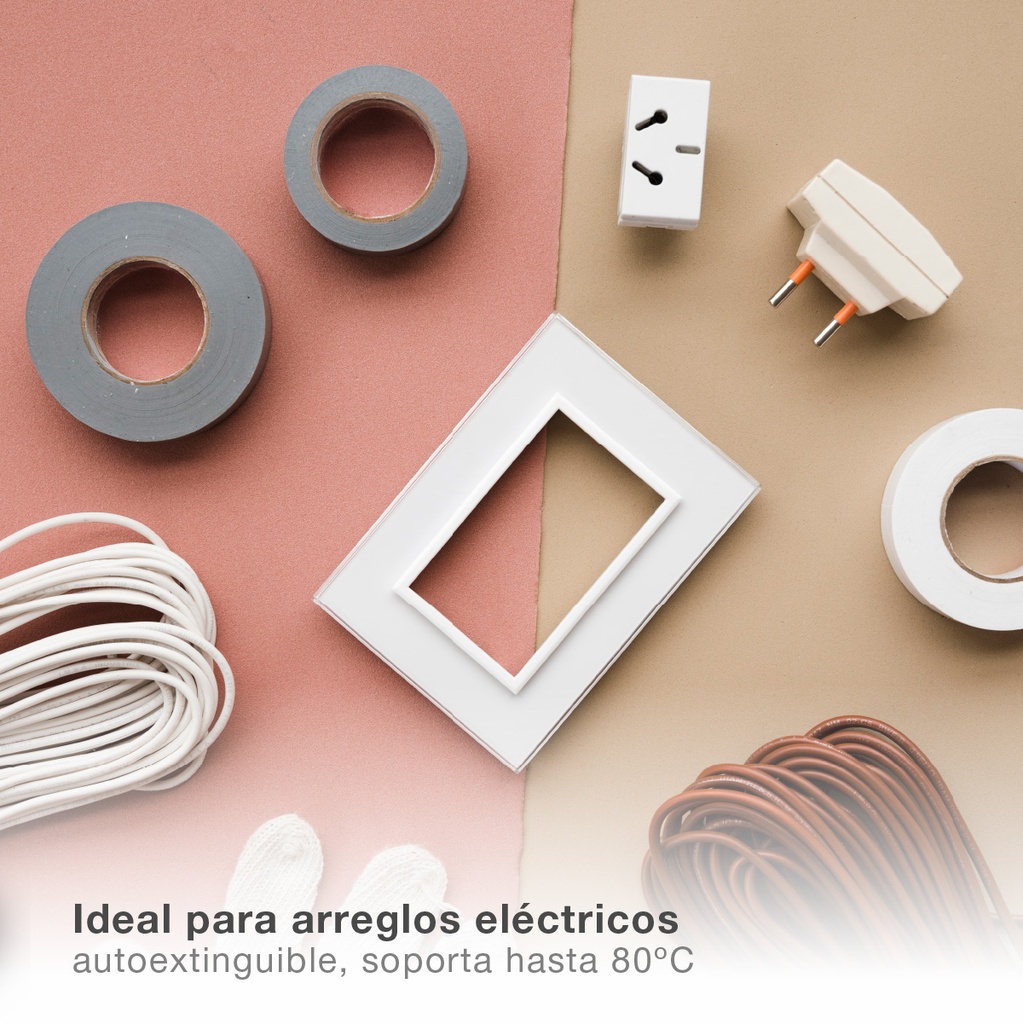 Cinta aislante eléctrica PVC 20M Negro - Retráctil 10ud