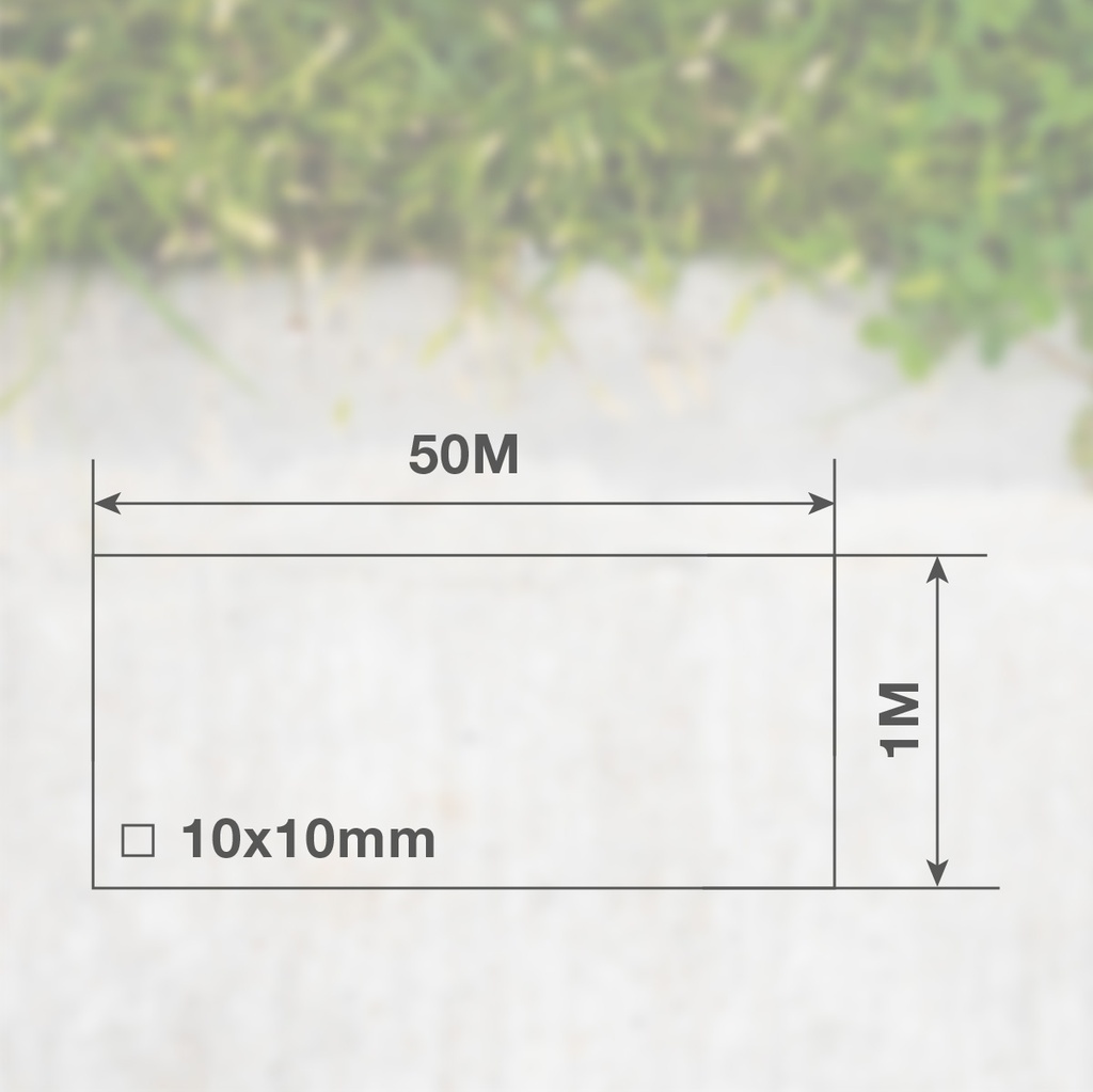 Malla plástico 10x10mm 1x50M Blanco