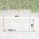 Malla plástico 10x10mm 1x50M Blanco