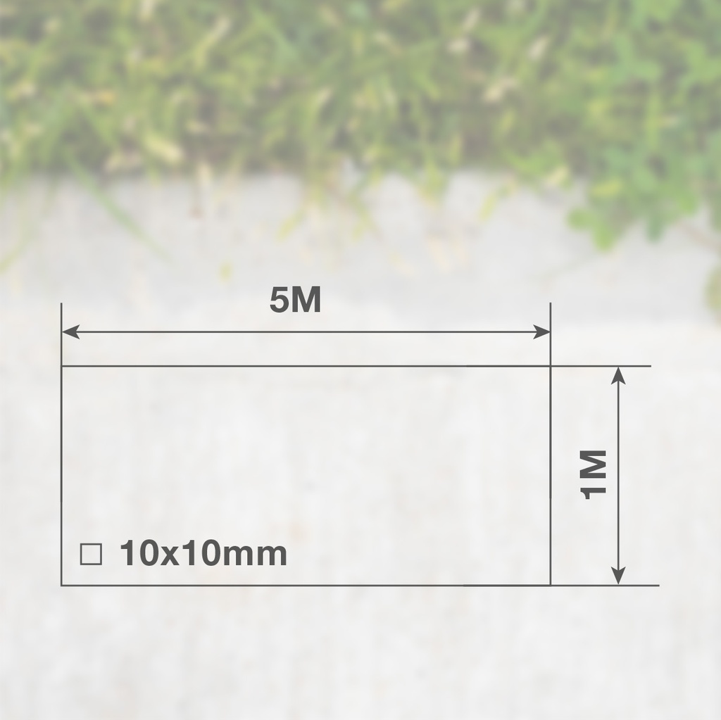 Malla plástico 10x10mm 1x5M Marrón