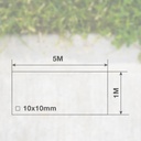Malla plástico 10x10mm 1x5M Marrón