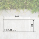 Malla plástico 20x20mm 1x50M Blanco