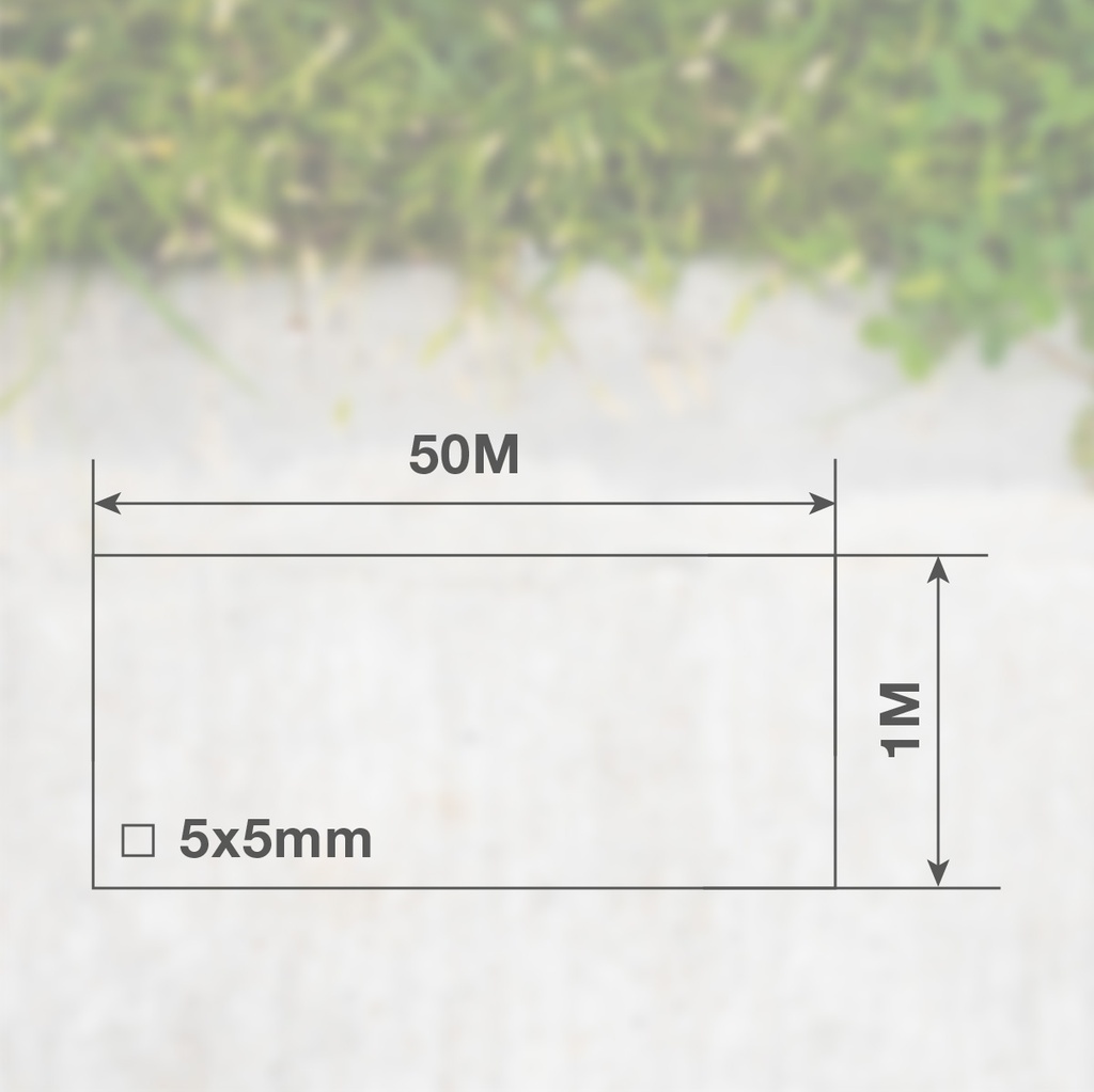 Malla plástico 5x5mm 1x50M Verde
