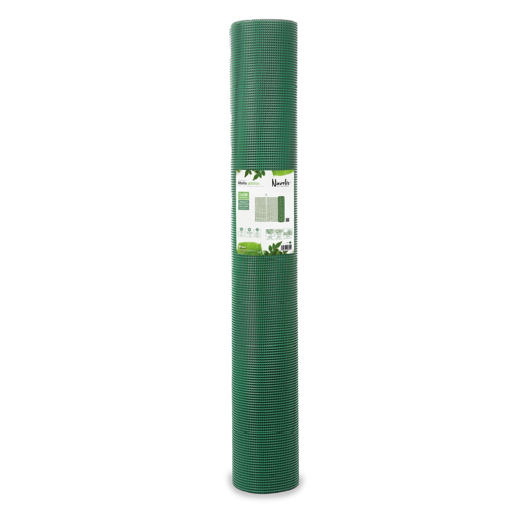 Malla plástico 10x10mm 1x5M Verde