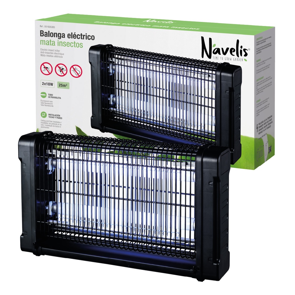 Mata insectos eléctrico Balonga 2x10W 80m2 Negro