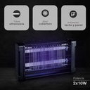 Mata insectos eléctrico Balonga 2x10W 80m2 Negro