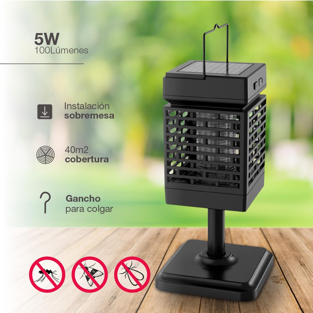 Estaca jardín solar LED mata insectos Alata 5W 1600-1800K IP44 