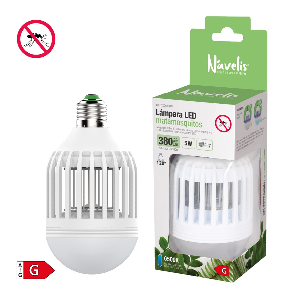 Lámpara LED mata mosquitos 5W E27 6500K