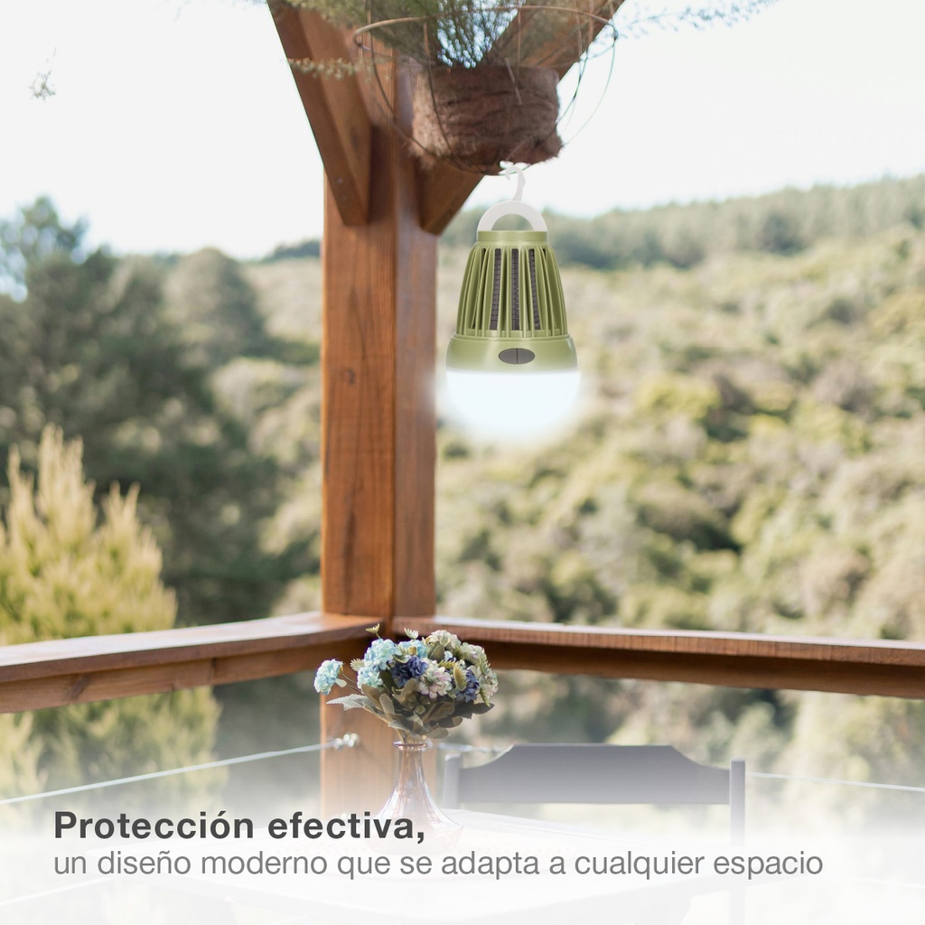 Lámpara LED mata insectos 5W recargable USB 