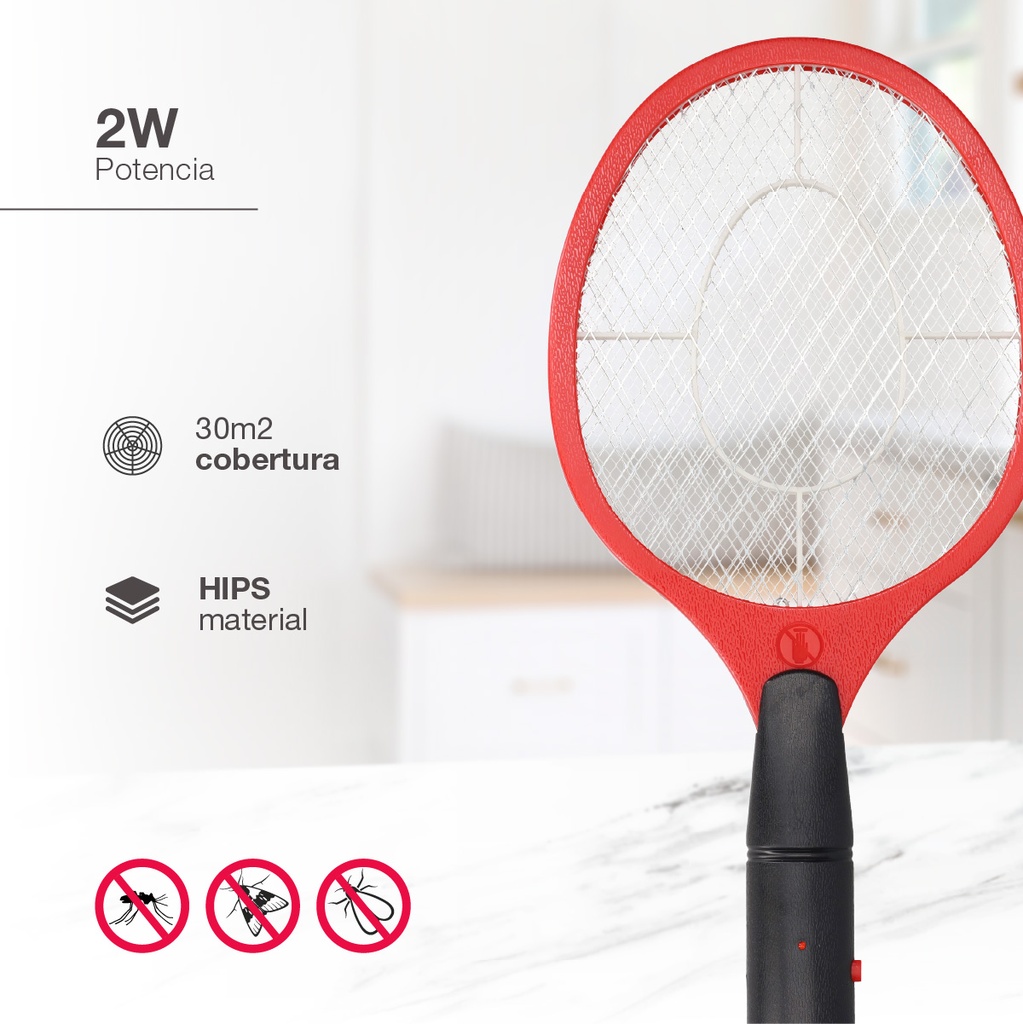 Raqueta eléctrica mata insectos 2xAA 