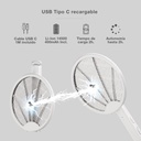 Raqueta eléctrica mata insectos 2 en 1 USB Recargable 