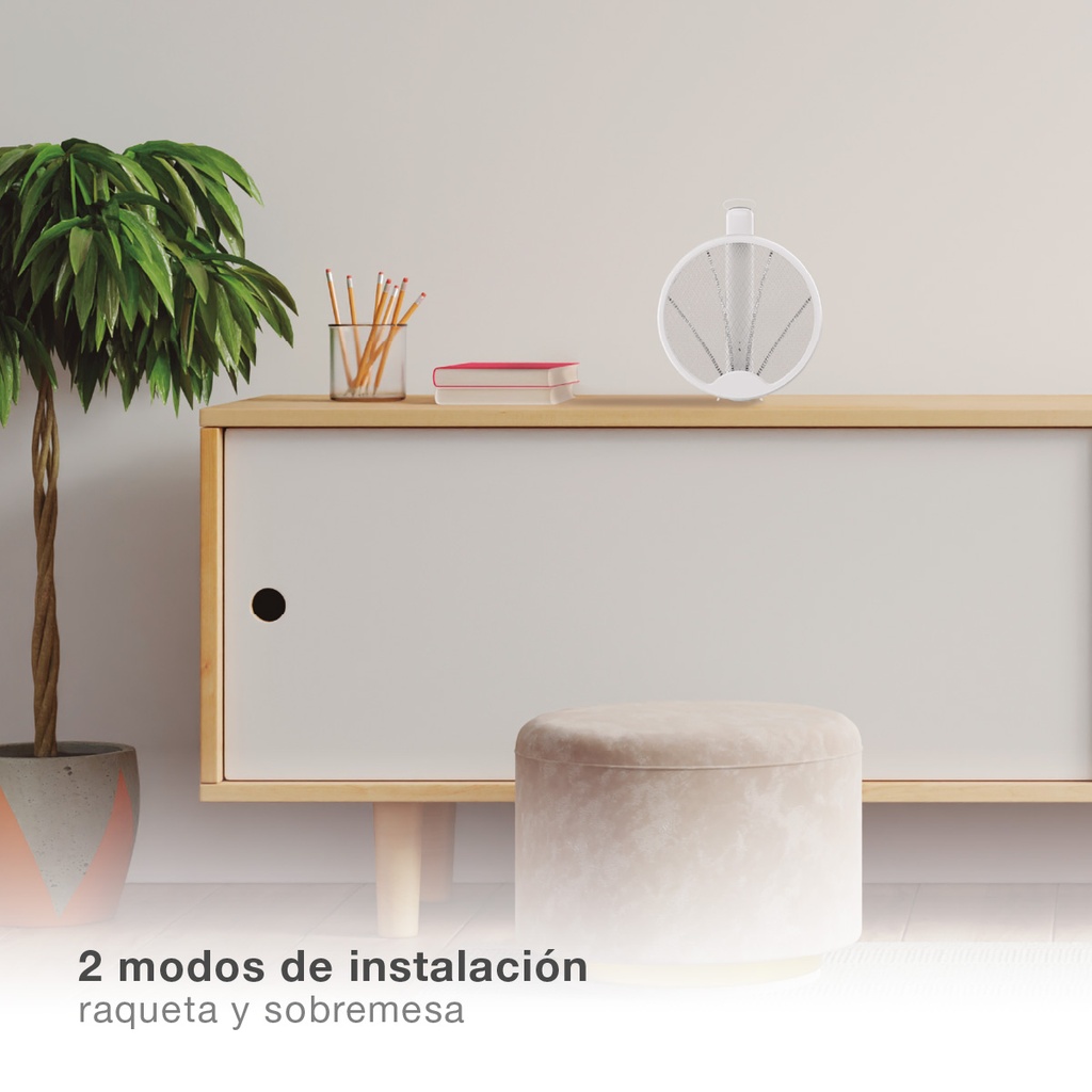Raqueta eléctrica mata insectos 2 en 1 USB Recargable 