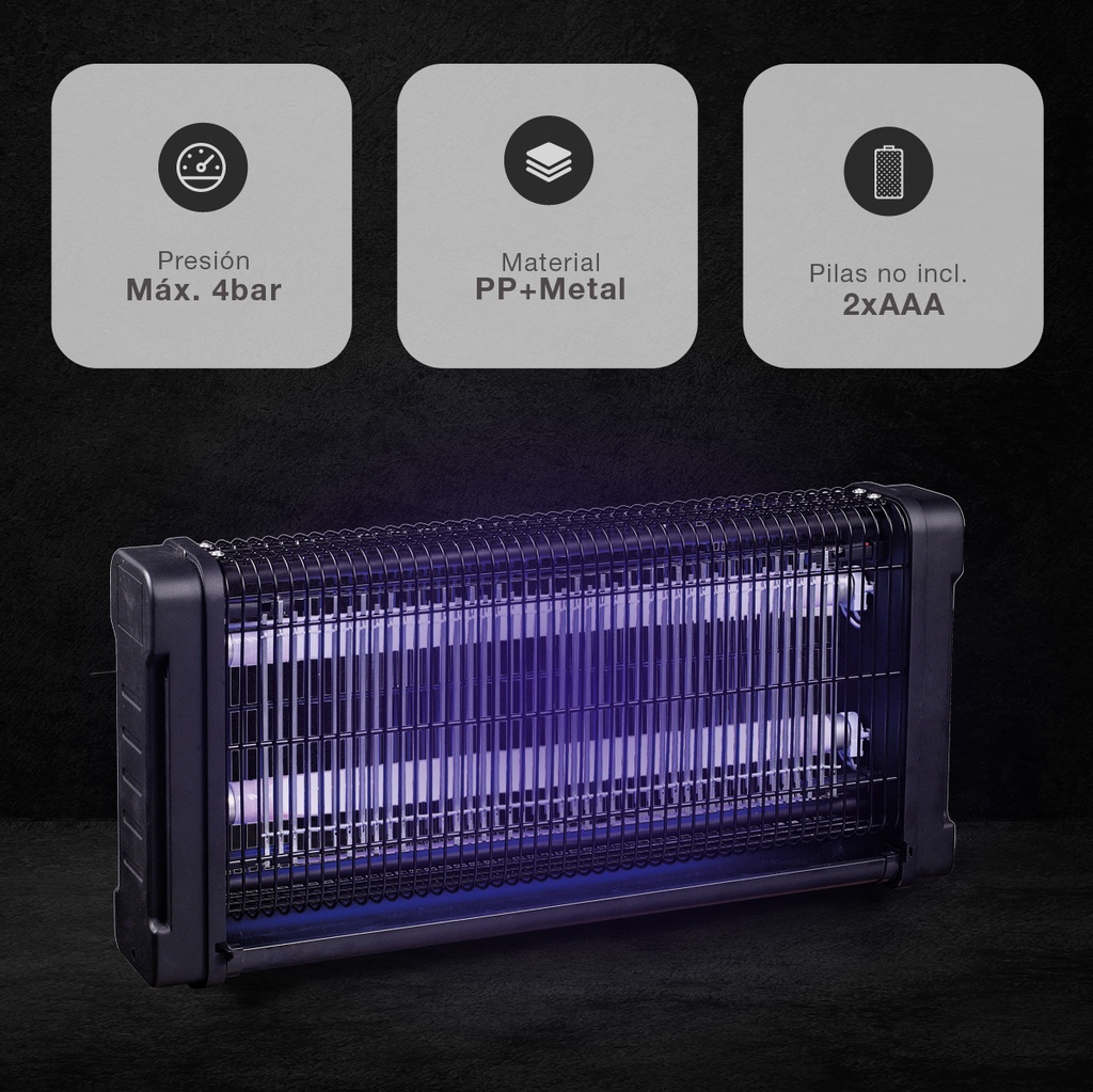 Mata insectos eléctrico Balonga 2x15W 100m2 Negro