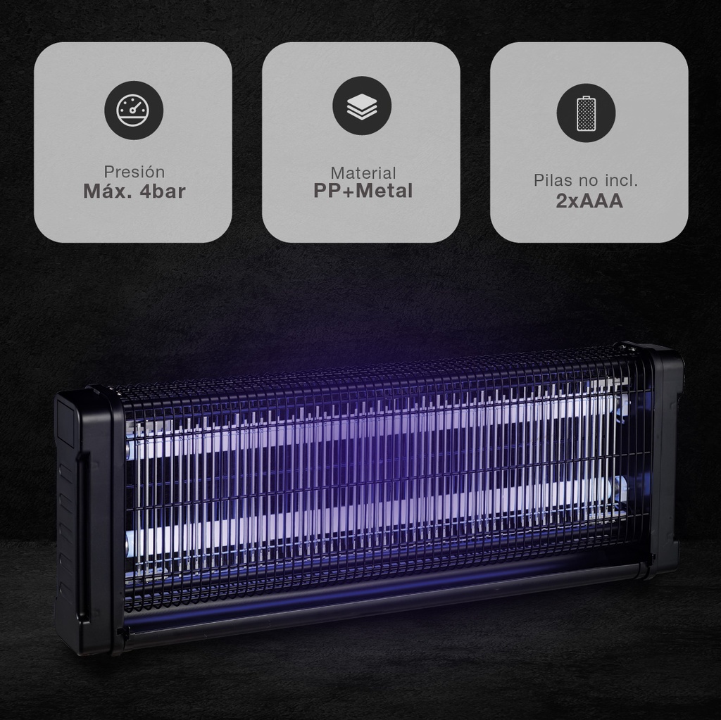 Mata insectos eléctrico Balonga 2x20W 150m2 Negro