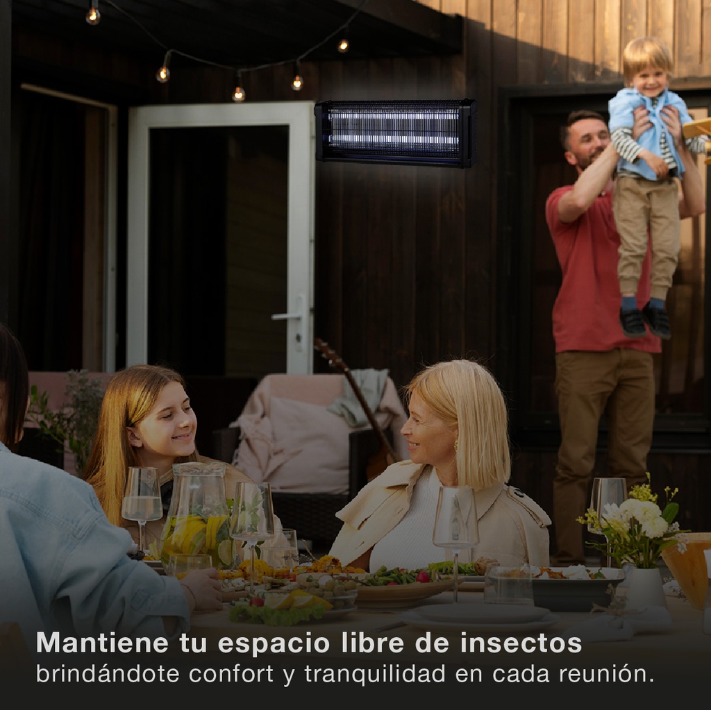 Mata insectos eléctrico Balonga 2x20W 150m2 Negro
