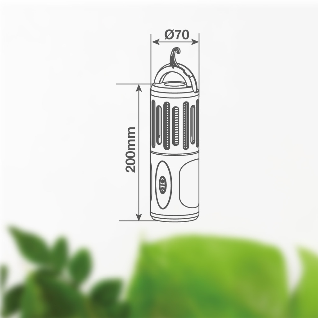 Linterna LED mata insectos 6W 3xAA 