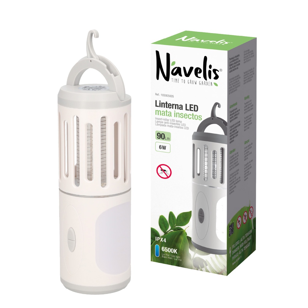 Linterna LED mata insectos 6W 3xAA 