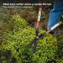 Cortasetos telescópico con hoja de acero 200mm