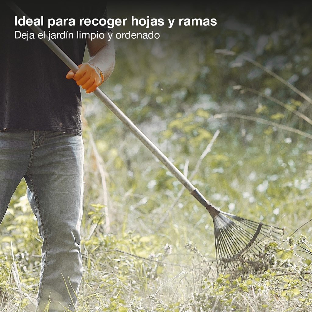 Escoba de 22 púas de acero para hojas