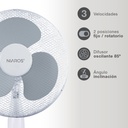 Ventilador de pie Riesi Ø43cm 45W Blanco