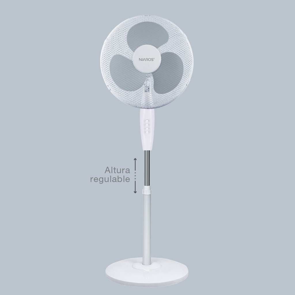 Ventilador de pie Riesi Ø43cm 45W Blanco
