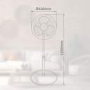 Ventilador de pie Riesi Ø43cm 45W Blanco