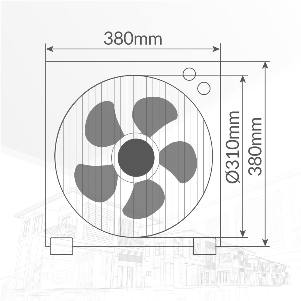 Ventilador Box Fan Bronte Ø31cm 45W Gris