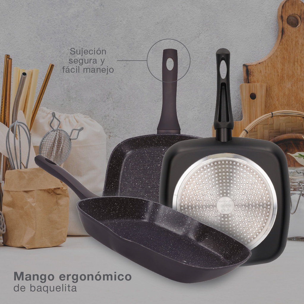 Sartén grill liso aluminio forjado Serie Salova Ø280mm