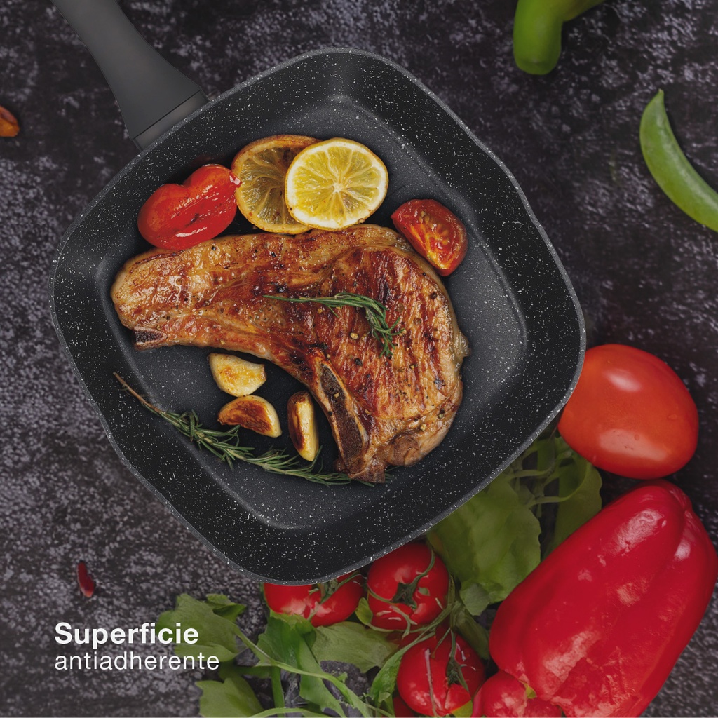 Sartén grill liso aluminio forjado Serie Salova Ø280mm