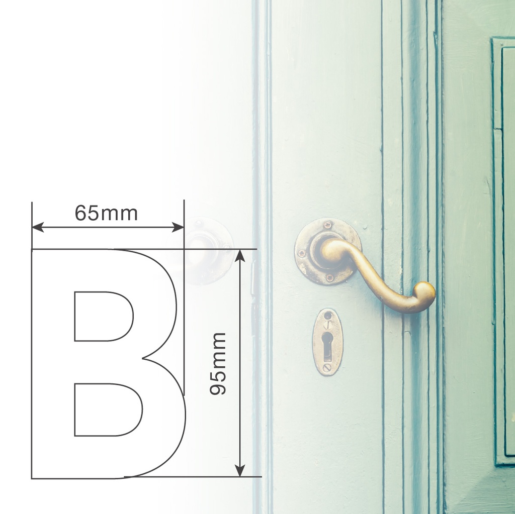 Letra puerta B acero inoxidable con adhesivo