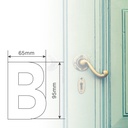 Letra puerta B acero inoxidable con adhesivo