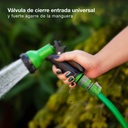 Conector manguera Ø1/2" - Ø3/8" - Ø5/8" - Ø3/4" con válvula ON/OFF