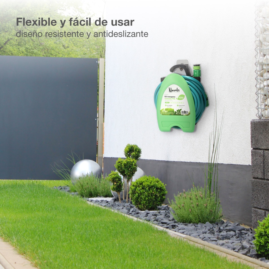 Kit manguera trenzada PVC 10M  Ø1/2"(12mm) para colgar en pared