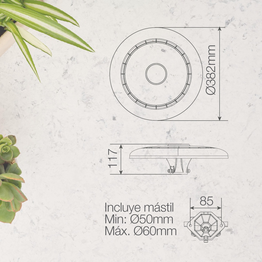 Farola LED Metut 80W 6500K IP65 - Pro Line