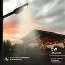 Farola solar LED Buat con sensor de movimiento y crepuscular 5W 4000K IP65