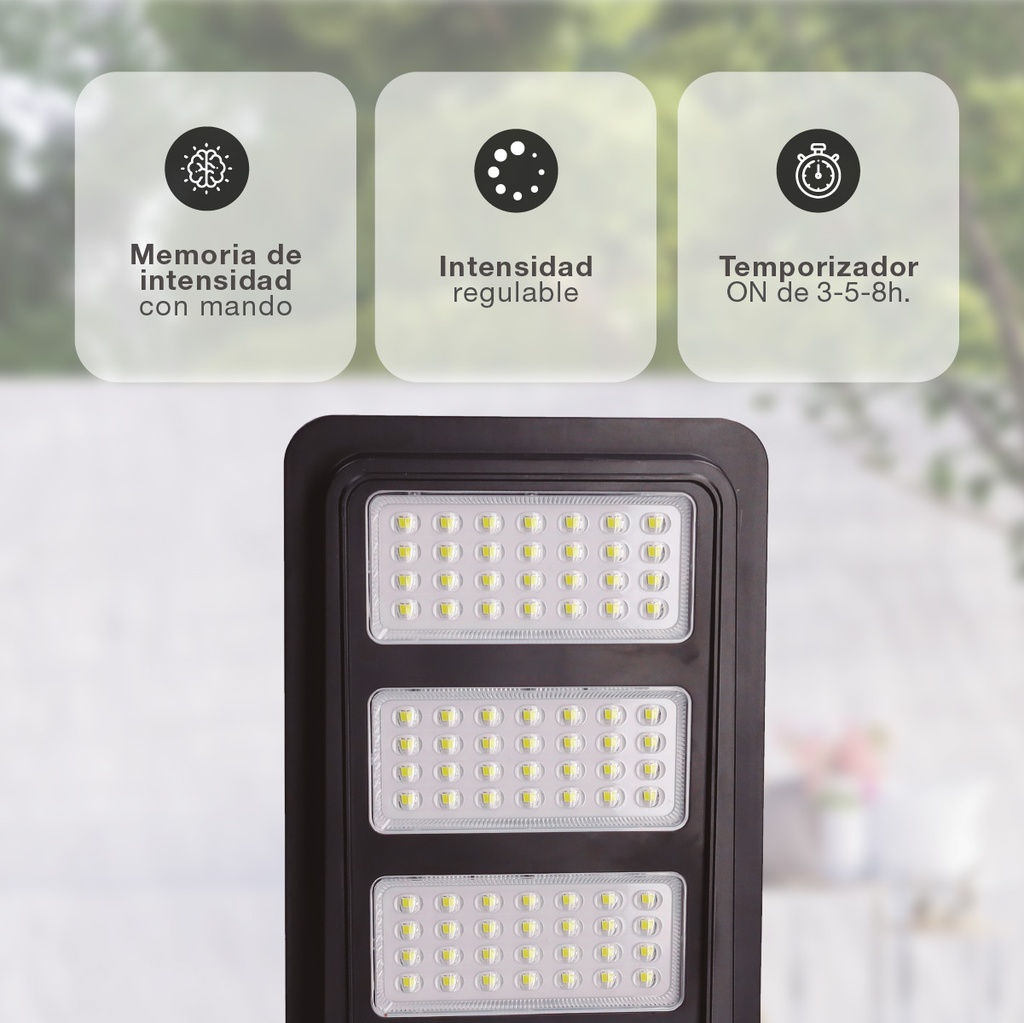 Farola solar LED Buat con sensor de movimiento y crepuscular 14W 6500K IP65