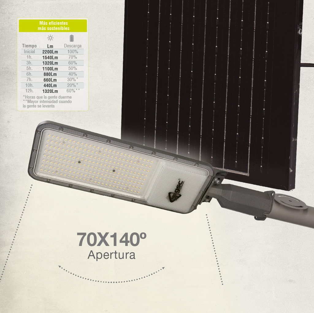 Farola solar LED Longbia 13W 4000K IP65 - Pro Line